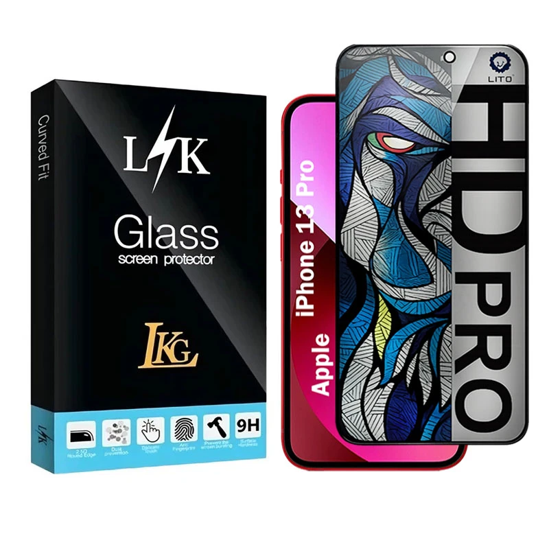 محافظ صفحه نمایش شیشه ای حریم شخصی ال کا جی مدل LIHD-LK مناسب برای گوشی موبایل اپل iPhone 13 Pro
