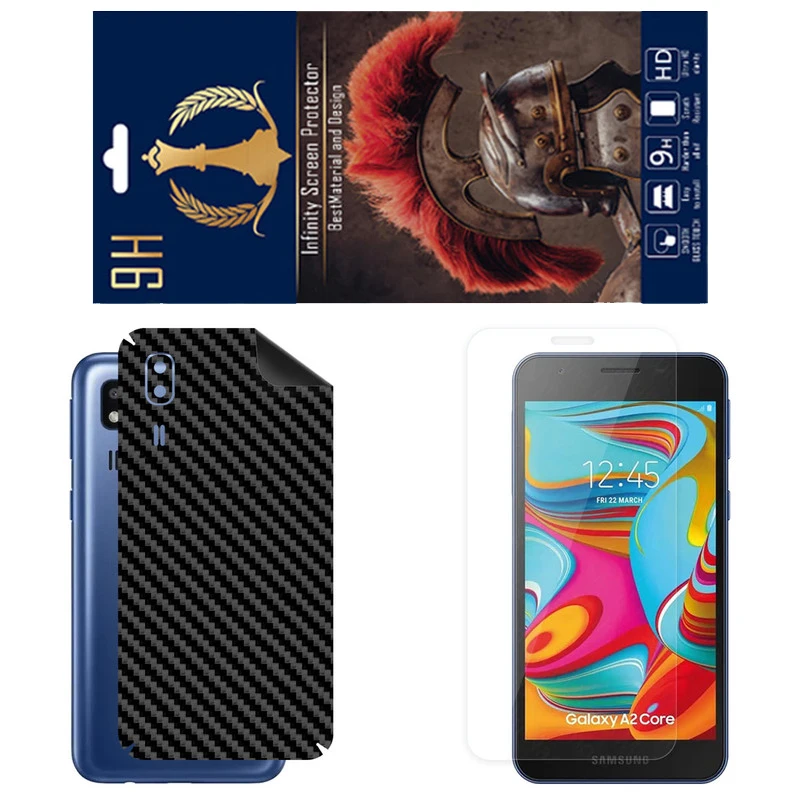 برچسب پوششی اینفینیتی مدل FC مناسب برای گوشی موبایل سامسونگ Galaxy A2 Core به همراه محافظ صفحه نمایش 