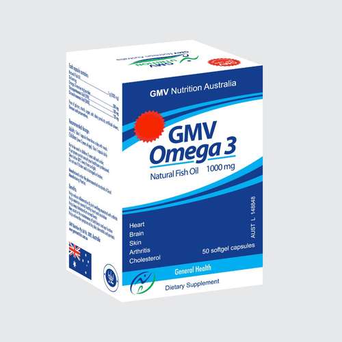 کپسول امگا3 بدون جیوه 1000 میلی گرم جی ام وی بسته 50 عددی
