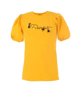 تی شرت آستین کوتاه زنانه بنیس مدل کتی رنگ زرد