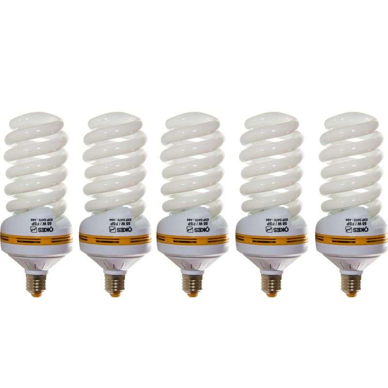 لامپ کم مصرف 55 وات اوکس مدل FS555 پایه E27 بسته 5 عددی