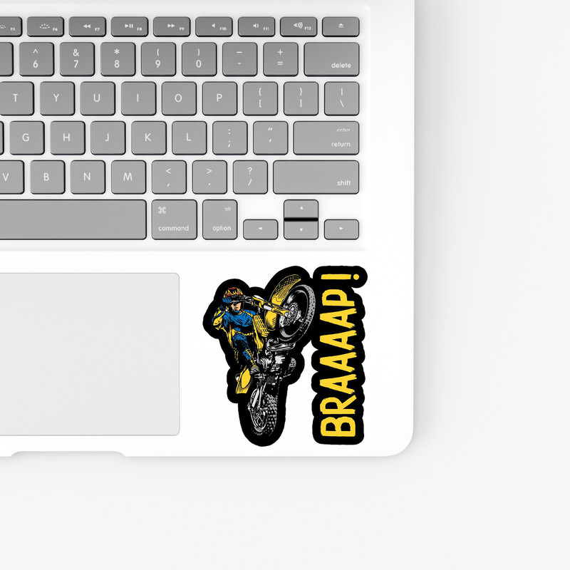 استیکر لپ تاپ و موبایل بووم طرح موتور مدل BRAAAAP کد ZX025