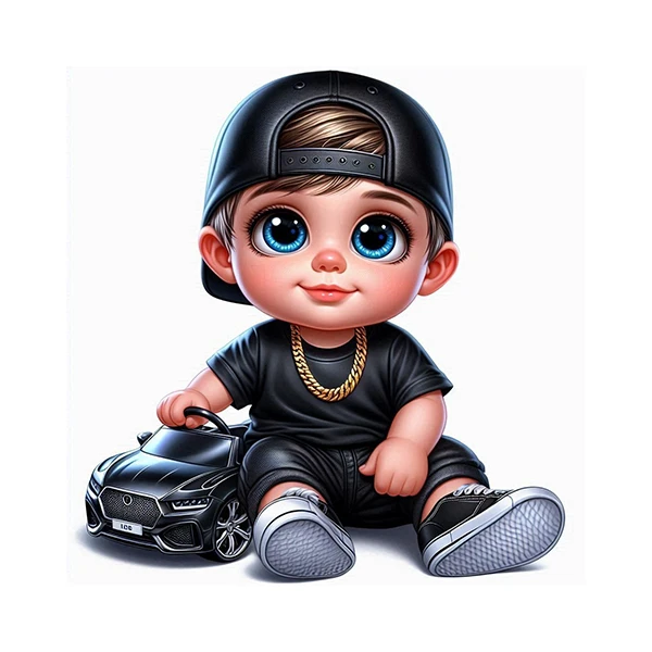 استیکر پارچه و لباس پاد آفرین طرح نی نی پسر کد 660