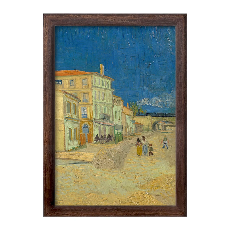 تابلو خندالو طرح نقاشی خانه زرد رنگ اثر ونسان ونگوگ کد 25478