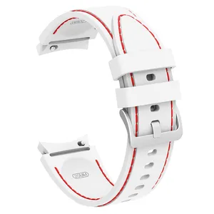 Masir Stitched Whitix Silicone Fit Strap suitable for Samsung Galaxy Watch 7 40mm / Watch 7 44mm / Watch FE 40mm