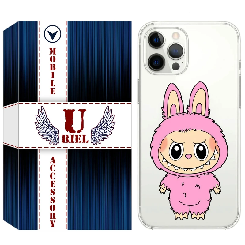 کاور یوریل قاب مدل Clear کد 129 طرح لبوبو Labubu مناسب برای گوشی موبایل اپل iPhone 13 Pro
