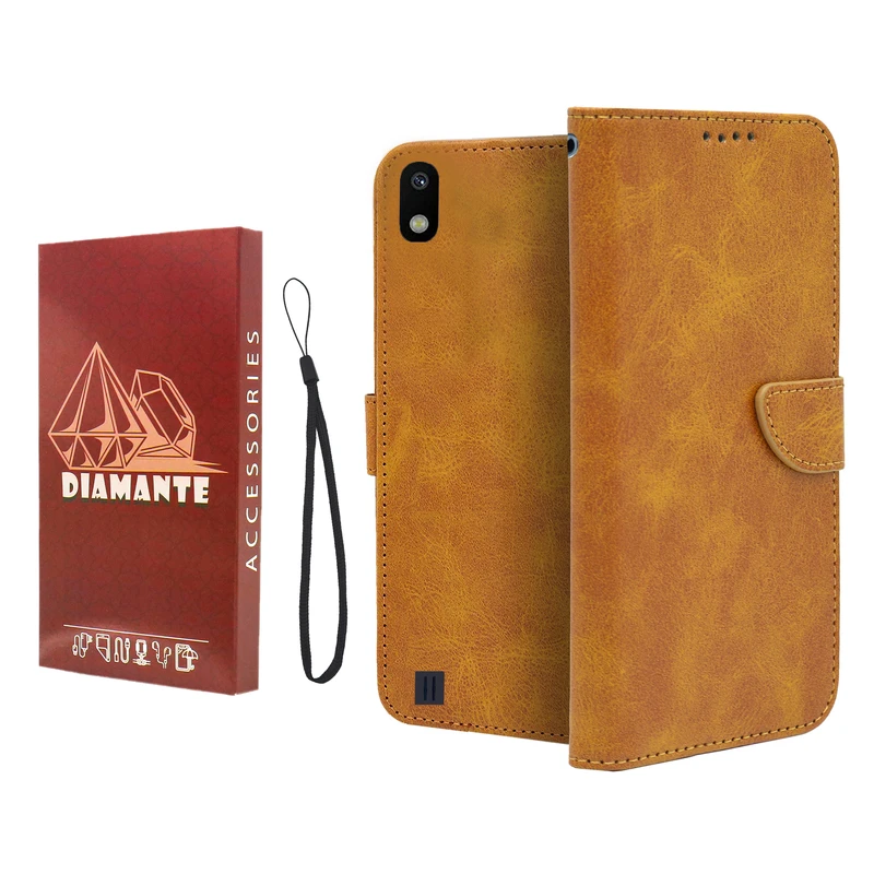 کیف کلاسوری دیامانته مدل Mortand Ros مناسب برای گوشی موبایل سامسونگ Galaxy A10 به همراه بندآویز