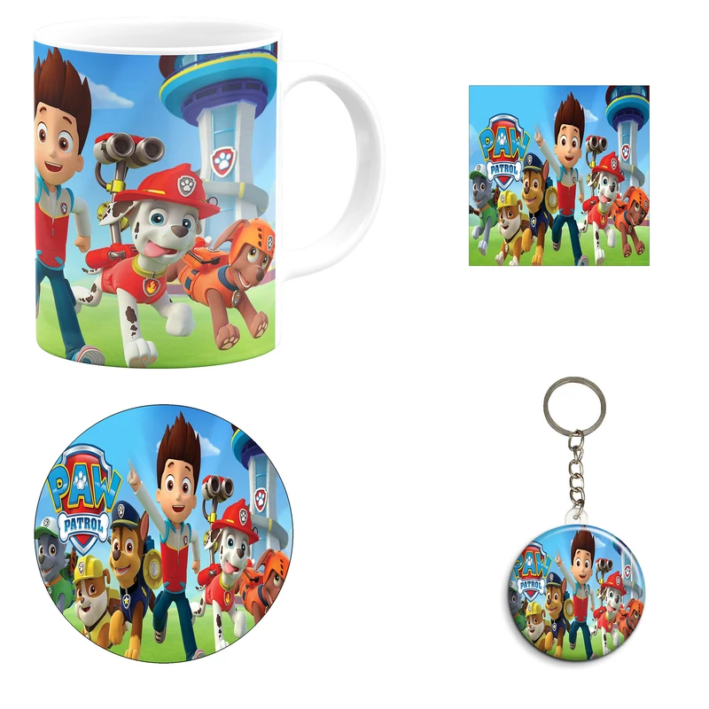 ست هدیه ماگ مدل انیمیشن سگ های نگهبان طرح Paw patrol کد A1 مجموعه 4 عددی