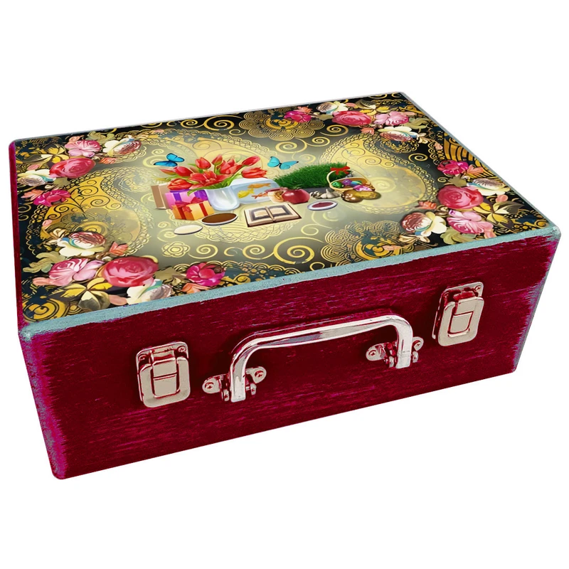  جعبه هدیه چوبی مدل چمدان بهاری کد WS645