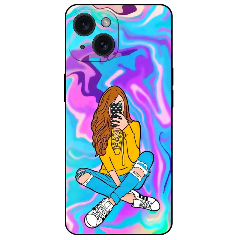 کاور مگافون طرح دخترانه مدل 7592 مناسب برای گوشی موبایل اپل iPhone 15    