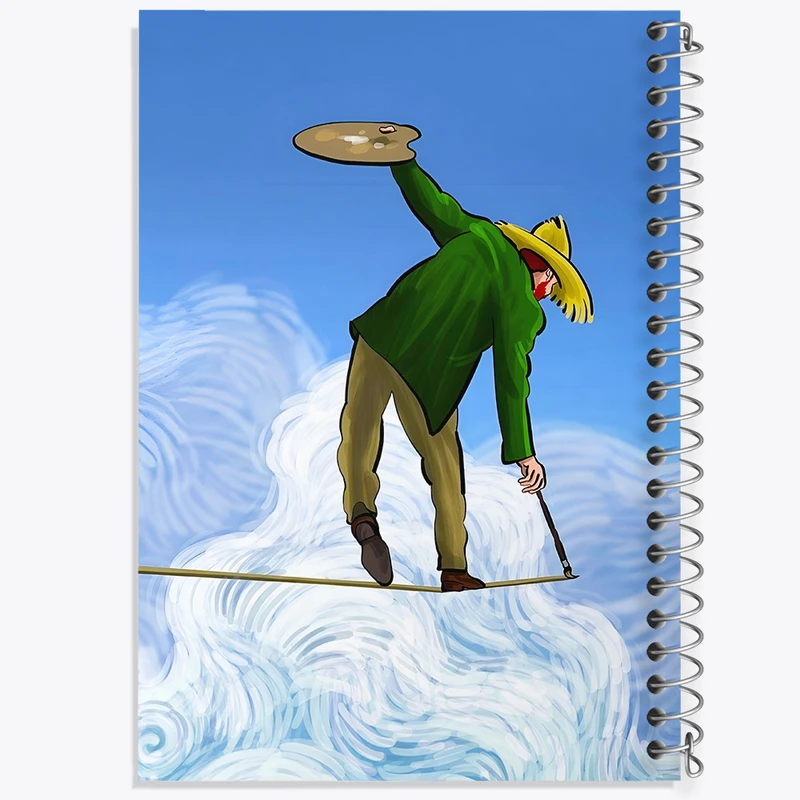 دفتر شطرنجی 50 برگ خندالو طرح ونسان ونگوگ کد F6492