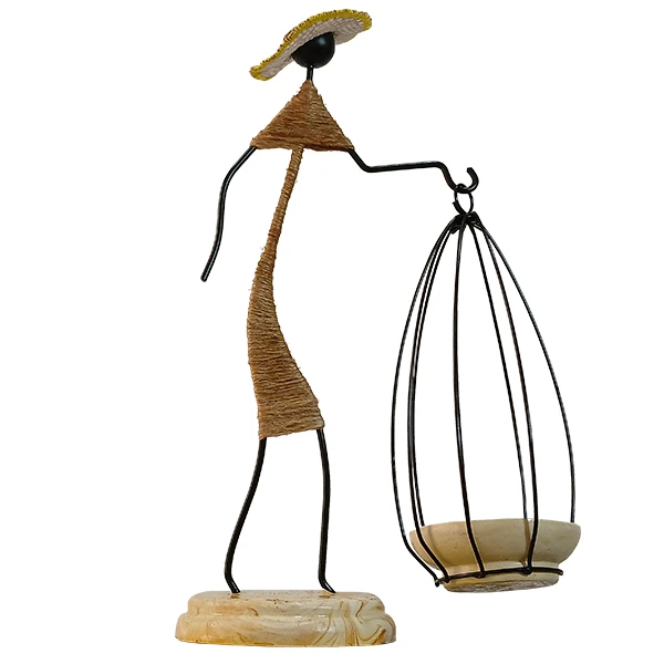 جاشمعی مفتولی طرح دخترک قفس به دست