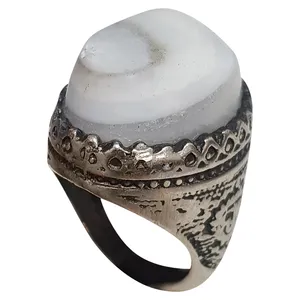 انگشتر نقره مردانه مدل مرجان فسیلی دریایی MFD220240