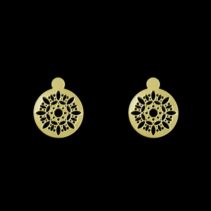 گوشواره طلا 18 عیار زنانه مدوپد مدل هندسی کد GA1-13562