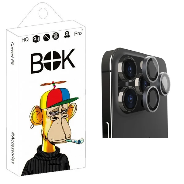 محافظ لنز دوربین بوک مدل Transparent Ring مناسب برای گوشی موبایل اپل iPhone 14 Pro / 14 Pro Max