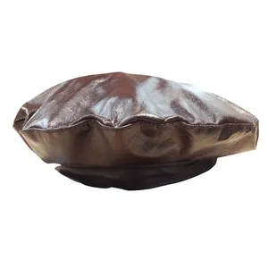 کلاه برت مدل هددار ساده چرمی 57-55