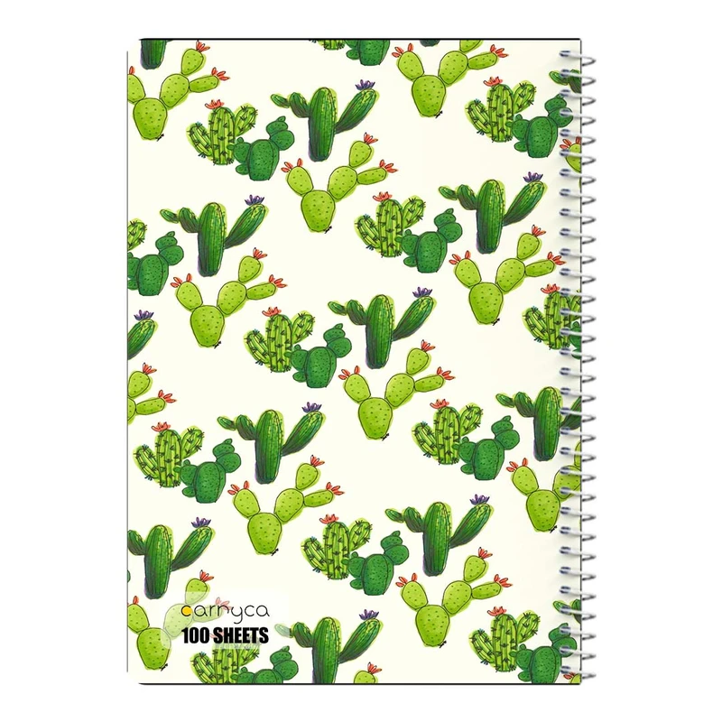 دفتر شطرنجی 100 برگ سیمی کارنیکا طرح کاکتوس cactus کد 96610