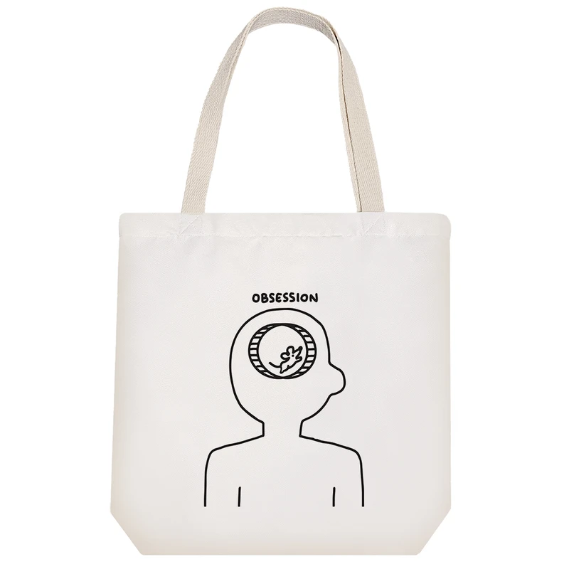 ساک خرید پارچه ای خندالو طرح Obession مدل توت بگ کد 6909