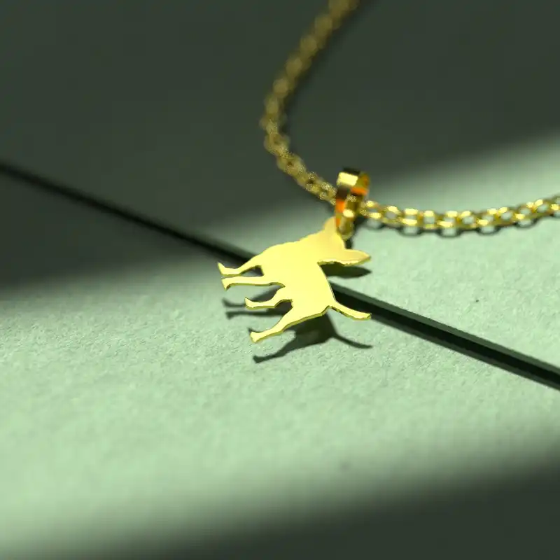 گردنبند طلا 18 عیار زنانه مدوپد مدل سگ کد J3-1-1190