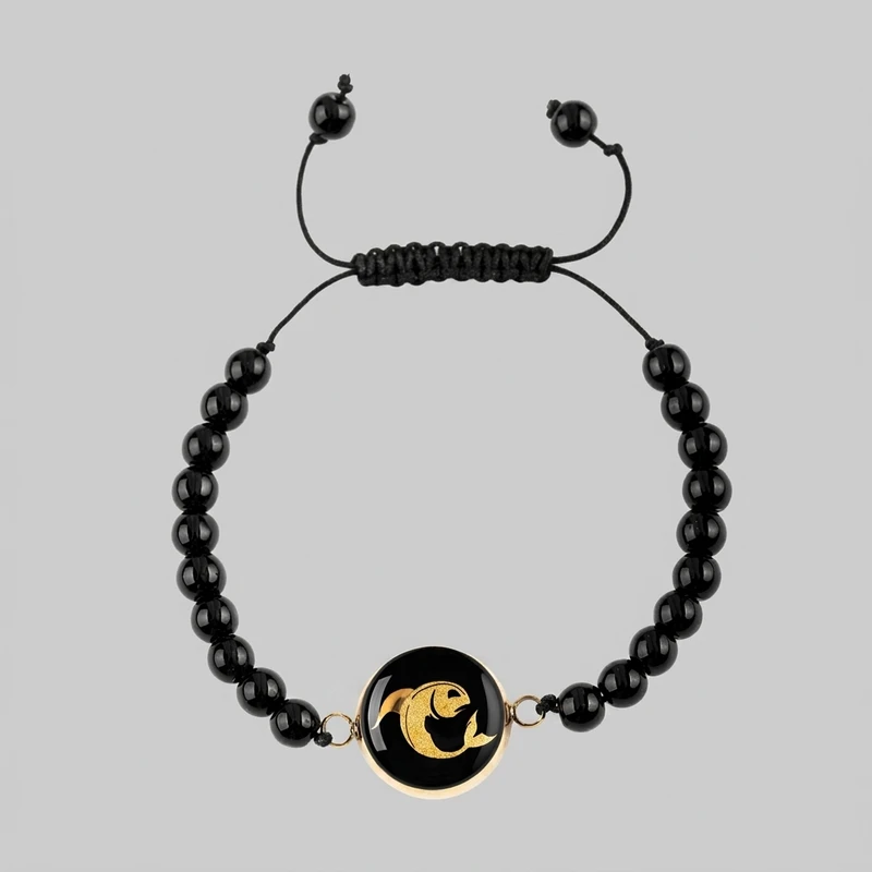 دستبند سنگی زنانه زرمان مدل نماد ماه اسفند کد CBM-O-B012