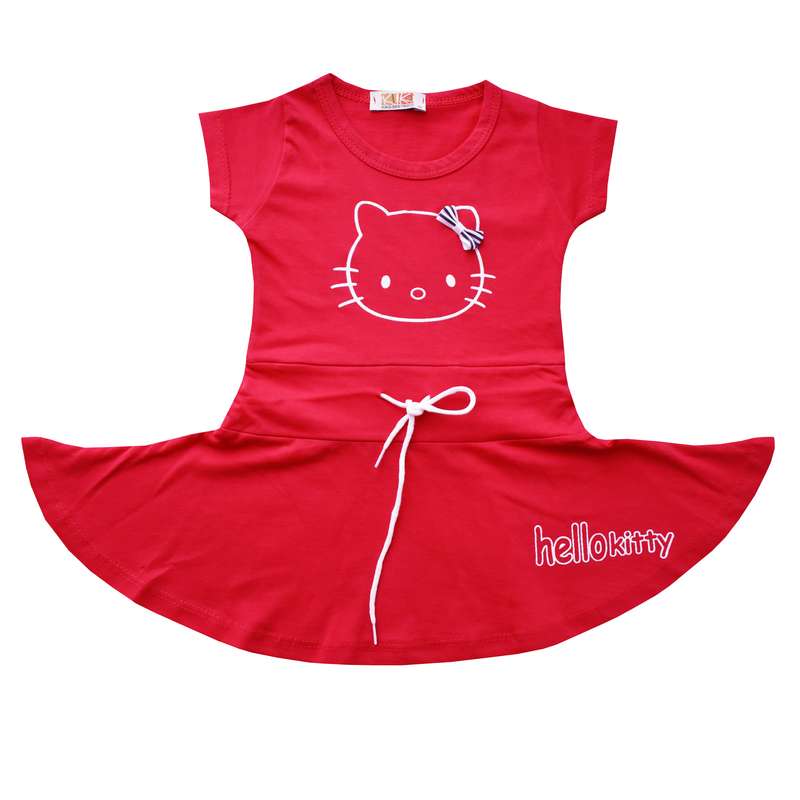 پیراهن دخترانه مدل کیتی رنگ قرمز