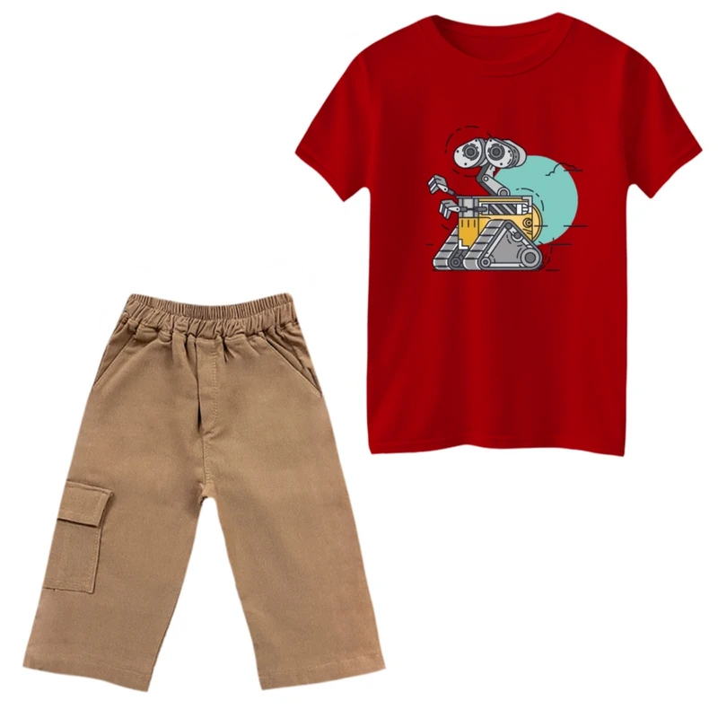 ست تی‌شرت و شلوارک پسرانه مدل والی کد 3