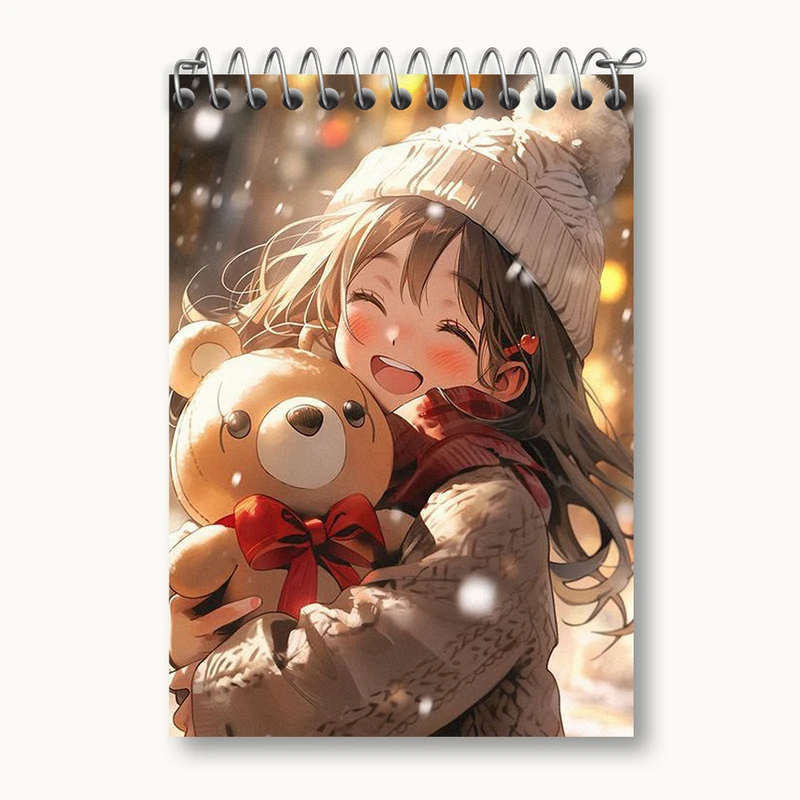 دفتر یادداشت 50 برگ خندالو طرح دخترانه کیوت کد N1756