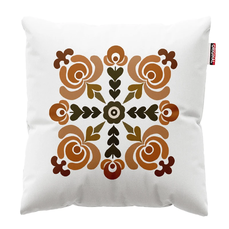  کوسن پاد آفرین طرح گل سنتی کلاسیک کد 1527 سایز 30*30 سانتی متر