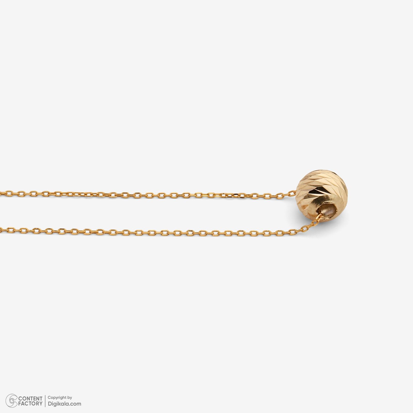 گردنبند طلا 18 عیار زنانه با زنجیر حلقه‌ای (فلامینگو) وی گالری مدل تک گوی تراش کد NC3634 -  - 8