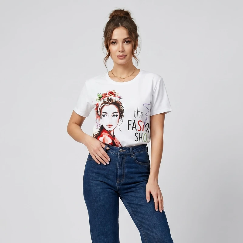 کراپ‌تاپ آستین کوتاه زنانه مدل Fashion کد K110