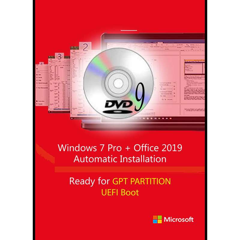 سیستم عامل Windows 7 Pro UEFI + Office 2019 Pro Plus  نشر مایکروسافت