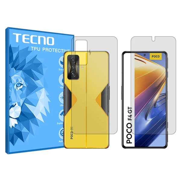 محافظ صفحه نمایش شفاف تکنو مدل HyGEL مناسب برای گوشی موبایل شیائومی Poco F4 GT به همراه محافظ پشت گوشی