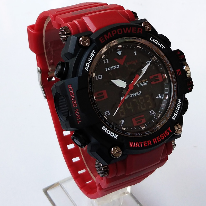 ساعت مچی عقربهای مردانه کوارتز امپاور مدل دوزمانه ورزشی اسپرت کد 6891