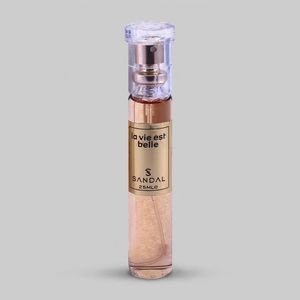 عطر جیبی زنانه صندل مدل La Vie est belle حجم 25 میلی لیتر