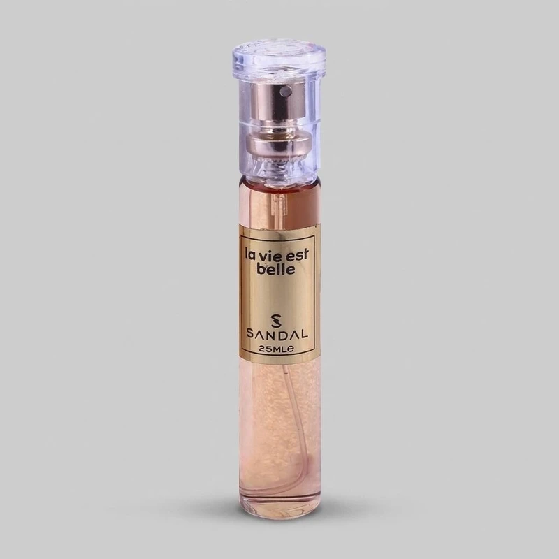 عطر جیبی زنانه صندل مدل La Vie est belle حجم 25 میلی لیتر