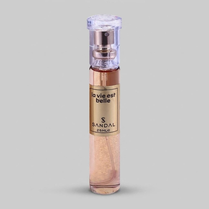 عطر جیبی زنانه صندل مدل La Vie est belle حجم 25 میلی لیتر