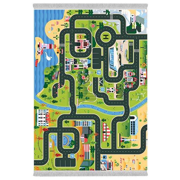 فرش پارچه‌ای دفه مدل فرشینه هازان مخمل طرح فانتزی کد 3423