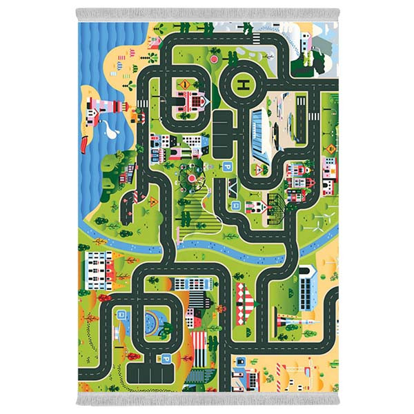 فرش پارچه‌ای دفه مدل فرشینه هازان مخمل طرح فانتزی کد 3423