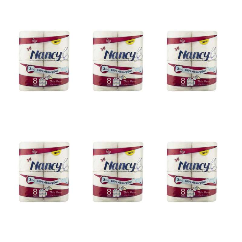 دستمال توالت نانسی مدل Ultra Absorbtion شش بسته 8 عددی