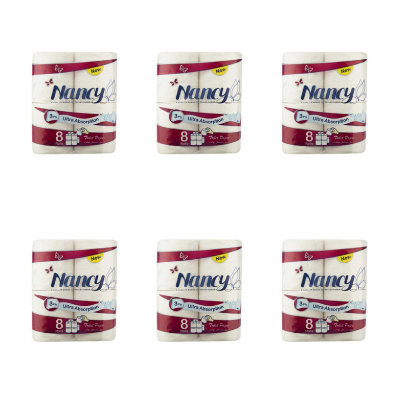 دستمال توالت نانسی مدل Ultra Absorbtion شش بسته 8 عددی