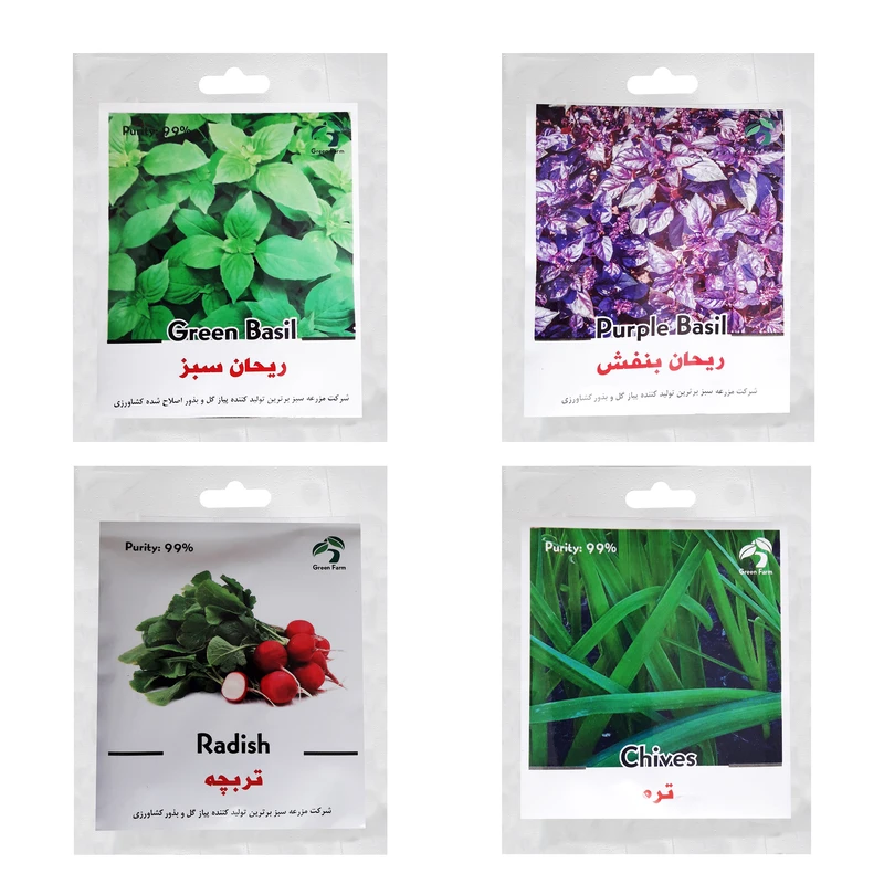 بذر سبزی خوراکی گرین فارم کد 08 مجموعه 4 عددی