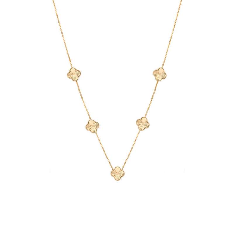 گردنبند طلا با طرح ونکلیف 18 عیار زنانه الی گالری مدل الحمبرا