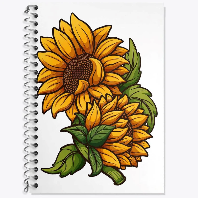 دفتر لغت 50 برگ خندالو مدل گل آفتابگردان کد 29537