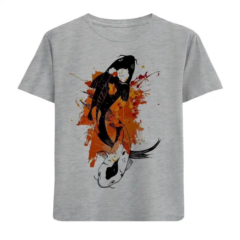 تی شرت آستین کوتاه دخترانه مدل ماهی کد N14