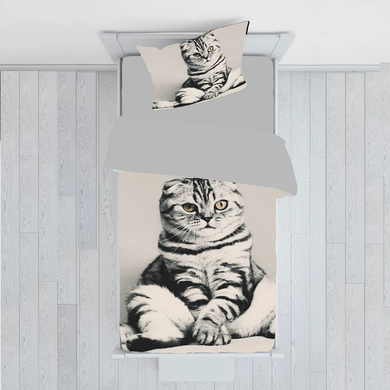 سرویس روتختی مدل گربه TXY373 تک نفره 5 تکه