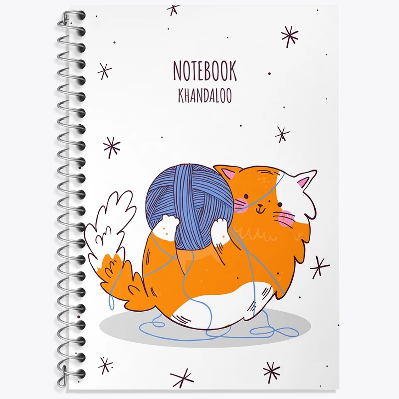 دفتر زبان 50 برگ خندالو مدل دو خط طرح گربه بامزه کد N1572