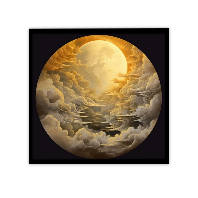 تابلو نوری بکلیت طرح گرافیکی نقاشی آسمان و ماه مدل B-MID-19207