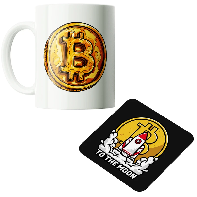 ماگ پاد آفرین مدل بیت کوین تریدر ارز دیجیتال کریپتو فارکس کد PZ386 به همراه زیرلیوانی