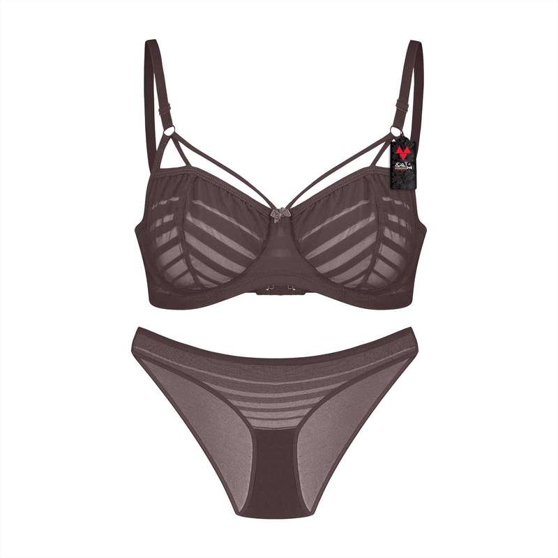 ست شورت و سوتین زنانه شباهنگ مدل COMFORTY رنگ خاکی