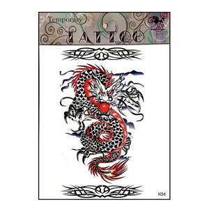 تتو موقت طرح اژدها چینی مدل h34